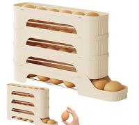 Support pour œufs du réfrigérateur : grille de rangement coulissante, distributeur automatique automatique peu encombrant, étagère d'organisation à plusieurs niveaux, facile D