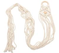 Support pour Ukulélé en Macramé Beige en Coton, Accroche Mural