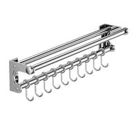 Support Pour Ustensiles De Cuisine - Acier Inoxydable 304, Rail Mural, Organisateur Sans Perçage | Support De Coupe, Suport À Crochet Pour Le Rangement De La Cuisine, Couvercle De Casserole Et Planch