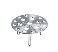 Support pour ustensiles de cuisine en acier inoxydable avec pieds amovibles pour une meilleure expérience de cuisson à la vapeur et un rangement facile (13,5 cm, argenté)