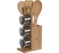 Support pour ustensiles de cuisine Home ESPRIT bambou acier inoxydable 8 x 13 x 27 cm 6 pièces
