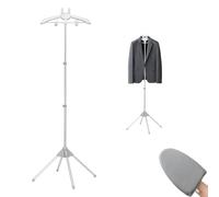 Support pour vêtements - Avec gant de repassage - Portable - Pour vêtements à vapeur - Réglable - À suspendre