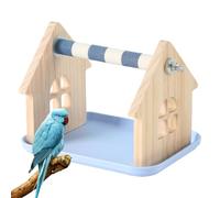 Support pour volière - Support à plumes, centre d'activités en cinq parties pour la stimulation mentale, structure en bois avec plateau de collecte, accessoire pour animaux de compagnie, tour de