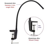 Support pour webcam - 70 cm - Réglable - Col de cygne - Pour tous les téléphones portables, Gopro et Logitech Webcam C925e, C922, C930e, C930, C920, C615, etc. - Filetage 6,35 mm