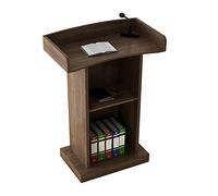 Support professionnel avec large surface de lecture, couleur chêne pour présentations, discours et récitals - 60 x 42 x 120 cm réglable en hauteur