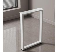 Support Profil Carré Pour Plan De Travail Salle À Manger, Pied Meuble Avec Réglable Patins Antidérapants, Pieds De Remplacement Pour Table Basse, Bureau, Commode, Installation Par Vis(White,50x25cm)