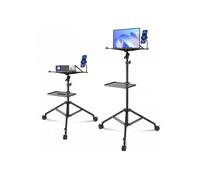Support Projecteur Roues, Trépied Vidéoprojecteur Hauteur Réglable 79,5-171 cm, Stand Vidéoprojecteur Ordinateur Portable, 2