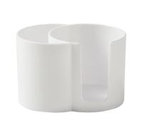 Support Qtip - Accessibilité Ronde pour Cosmétiques Organisés, Boîtier À Double Cylindre Divisé, Paroi Transparente sans + Base Lestée, Coque en Polystyrène Résistant Aux Chocs - pour Bureau D