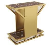 Support Queue de Billard Moderne, Porte-Queues Autoportant avec Cadre Métallique Stable, Utilisation Flexible, pour Salle de Jeux, Club et Salle de Billard(Gold,60x30x60cm/23.6x11.8x23.6in)