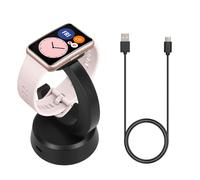 kwmobile Câble USB Compatible avec Huawei Watch Fit/Band 9 / Band 8 / Band 7 / Band 6 / Watch Fit 3 Câble - Station de Charge pour Smartwatch avec Support - Noir