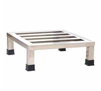 Support rectangulaire robuste en acier inoxydable pour lave-linge, réfrigérateur et congélateur - Support de base de 50 x 50 x 10 cm et étagère à palettes fendue, capacité de charge maximale