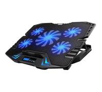 Support Refroidisseur Pour Ordinateur Portable 15,6 À 17 Pouces, Base Ventilée Avec 5 Ventilateurs Silencieux Et Interrupteur Marche