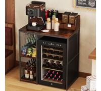 Support réglable à 4 niveaux pour mini réfrigérateur et four à micro-ondes, style industriel, étagère de rangement utilitaire pour salon, cuisine, bar, bureau marron rustique