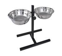 vidaXL Support réglable pour chien – 2 bols de 4,1 L