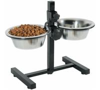 Support Réglable Avec 2 Bols En Inox Pour Chien 2 Bols 0,7 Litres