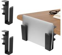 Support Réglable Bureau Latéral Support Latéral Ordinateur Portable Réglable Organisateur Latéral en Métal de Table Rangement Latéral de Bureau Noir Tablettes Livres (38mm/0.2-5cm)