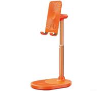 Support réglable en alliage d'aluminium pour téléphone et tablette, support de bureau pour appareils de 4 à 9,7", base stable pour le streaming en direct, le bureau à domicile, noir (orange)