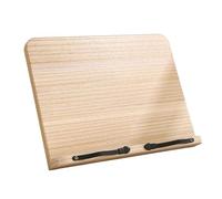Support réglable en bois pour livre de cuisine et lecture - Support de recettes multifonction pour tablettes, magazines et livres - Design en bois d'hévéa pour cuisine et table