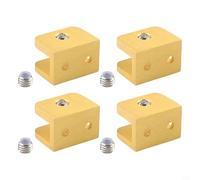 Support réglable en cuivre pour verre avec finition brossée, coussinets en caoutchouc pour une fixation sûre, support de support résistant pour panneaux de verre épais dans différents paramètres (L)