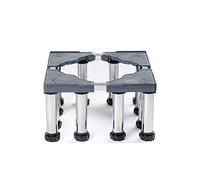 Support réglable pour machine à laver, 24-27 cm, support d'étagère en acier inoxydable surélevé pour sèche-linge, base extensible pour appareil à chargement frontal, plateau d'égouttement au sol