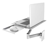 Support réglable pour ordinateur portable avec plateau de souris, design articulé à mouvement complet pour une dissipation optimale de la chaleur, supporte jusqu'à 8 kg, idéal pour bureau et station