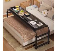 Support réglable pour ordinateur portable - Mobile multifonction pour espace de travail à roulettes au-dessus du lit, plateau parfait pour la maison, le bureau, l'étude et le travail à distance