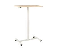 Support Réglable pour Ordinateur Portable Moderne 65 x 48 cm Cadre en Acier Bureau Manuel Marron Clair et Blanc Academia