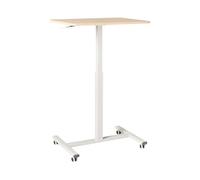 Support Réglable pour Ordinateur Portable Moderne 65 x 48 cm Cadre en Acier Bureau Manuel Marron Clair et Blanc Academia