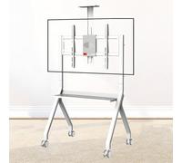 Support réglable pour Tableau Blanc interactif Vertical, Support Mobile pour téléviseur avec roulettes verrouillables, Hauteur réglable pour Bureau, Salle de Classe, Maison - Argent