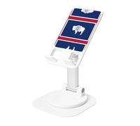 Support réglable pour téléphone portable avec drapeau de l'État du Wyoming - Base antidérapante et port de charge pratique - Support pliable pour bureau