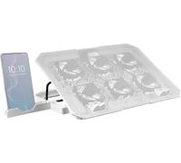 Mars Gaming MNBC23, Base de Refroidissement et Support 16", 6 Ventilateurs Contrôlables avec LED Bleue, Stand 6 Positions, Support Smartphone, 2 USB 2.0, Blanc
