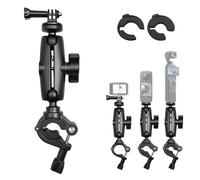 Support Rétroviseur Moto Guidon Vélo avec Osmo 360 Osmo Nano, compatible avec Insta360 X5 Pince Pov Rotative à 360°compatible avec Gopro12-3, Support Ajustable 0.28"-1.41" avec Double Tête Sphérique