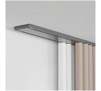 support rideau Rail De Rideau Double Caché Encastré Plafond Avec Rouleaux Silencieux, Accessoires De Tringle À Rideau De Séparation D'intimité De Pièce(Grey,5m/16.4FT(4 * 1.25m))