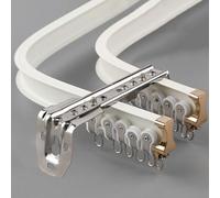 support rideau Rail De Rideau Double Flexible, Rail De Rideau De Plafond En Alliage D'aluminium, Pas Facile À Casser Convient Aux Baies Vitrées Salons Chambres(White-wall,5m/16.4ft)