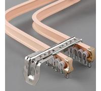 support rideau Rail De Rideau Double Flexible, Rail De Rideau De Plafond En Alliage D'aluminium, Pas Facile À Casser Convient Aux Baies Vitrées Salons Chambres(Pink-wall,2.7m/8.9ft)