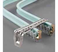 support rideau Rail De Rideau Double Flexible, Rail De Rideau De Plafond En Alliage D'aluminium, Pas Facile À Casser Convient Aux Baies Vitrées Salons Chambres(Green-wall,2.6m/8.5ft)
