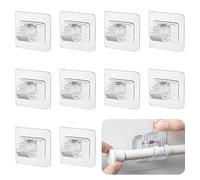 Support Rideau sans Percage, 10pcs Accroche Rideau sans Percage, Fixation Rideaux sans Percage Atmosphériques Simples, Support Tringle Rideaux sans Percage pour Salon, Salle de Bain, Chambre