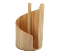 Support robuste en fer pour serviettes en papier, base ronde en bois | Pour tige en métal robuste, structure verticale stable, empêche le basculement, complète les plans de travail en bois