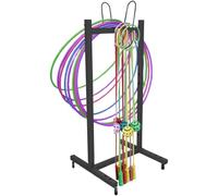 Support Robuste pour cerceaux de Hula Hoop, Support Mobile en métal pour Cordes à Sauter, Chariot de Rangement pour cerceaux de Hula Hoop, Chariot à 4 Roues pour Anneaux de Hula Hoop