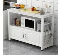 Support robuste pour micro-ondes avec plan de travail spacieux, étagère de boulanger, table de café, meuble de rangement et crochets pour cuisine industrielle