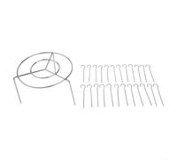Support rond en acier inoxydable à suspendre pour barbecue, camping et cuisine en plein air, outil de cuisine résistant à la rouille (barbecue + 24 pièces)