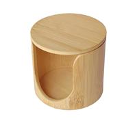 Support rond en coton - 3,94 pouces Organisateur de tapis de maquillage, récipient en bois | Boîte de rangement pratique pour cotons salle de bain chambre cosmétiques beauté maison