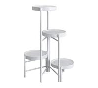 Support Rond Géométrique en Fer Forgé pour Plantes Grasses Et Herbes Aromatiques, Idéal pour La Décoration Intérieure (Rebord De Fenêtre, Bureau, Jardin). white/4-tier