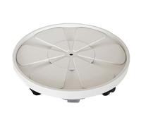 Support rond robuste de 33 cm avec roulettes, panier à roulettes beige et plateau d'égouttement pour une mobilité facile - Chariot de pot de fleurs d'extérieur pour intérieur/extérieur