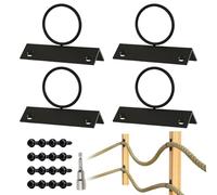 Support Rope à Anneau Coulissant, Porte-Corde Décoratif pour Clôture Quatre Pièces, Installation Facile avec Matériel de Montage au Mur Crochet Polyvalent pour Balustrade Escalier Quais et Décoration