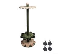 Support rotatif à 16 emplacements pour cannes à pêche avec base pivotante à 360° et stabilité à roulettes pour lancer des appâts et cannes à pêche (4# vert et jaune)