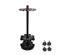 Support rotatif à 16 emplacements pour cannes à pêche avec base pivotante à 360° et stabilité à roulettes pour lancer des appâts et cannes à pêche (1# noir classique)