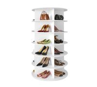 Support rotatif à 360 degrés pour chaussures et sacs - Gain de place - Vertical - Pour entrée, placard, présentoir à 6 niveaux pour chaussures, sacs et accessoires