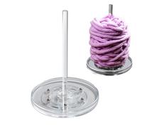 Support rotatif - Distributeur en acrylique fait main avec base en boule en acier rotative | Support amovible et portable pour stockage de laine, idéal pour les amoureux