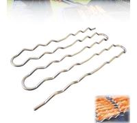 Support rotatif pour barbecue, mains libres pour saucisses et hot-dogs, portable en acier inoxydable pour extérieur, camping, jardin, jardin, facile à nettoyer, argenté (1)